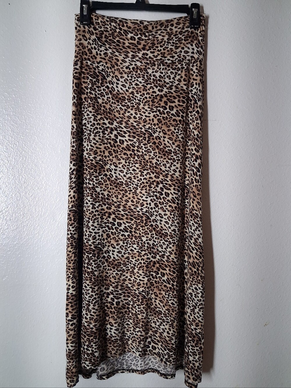 SkirtLeopard Print Fold Over Waist Maxi Skirt Size M